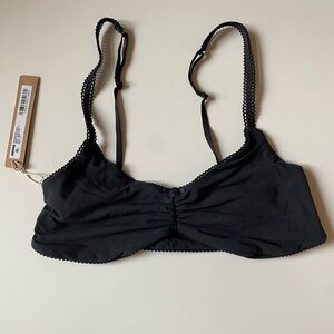 Skims Fits Everybody picot skimpy scoop bralette in onyx NWT